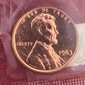 1963 brilliant copper Penny